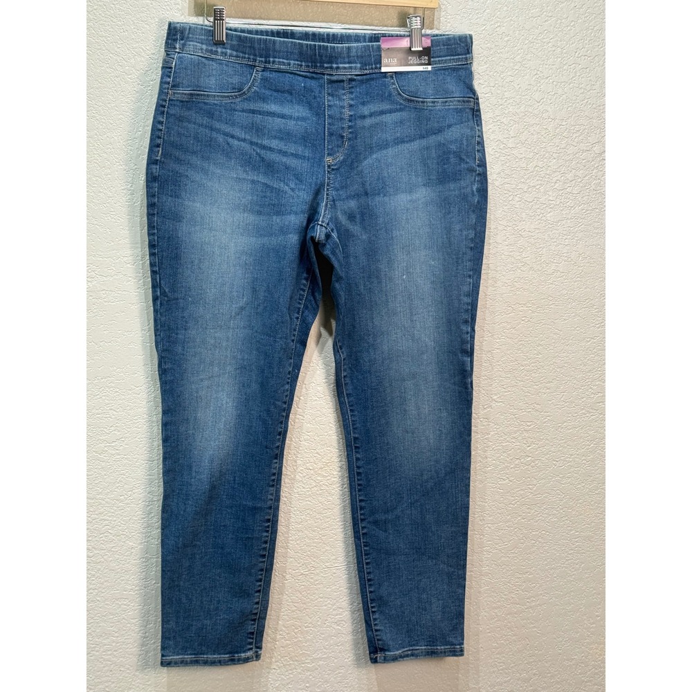 a.n.a Womens XL Pull On Jegging Blue Denim Stretch Jeans RN93677 NEW